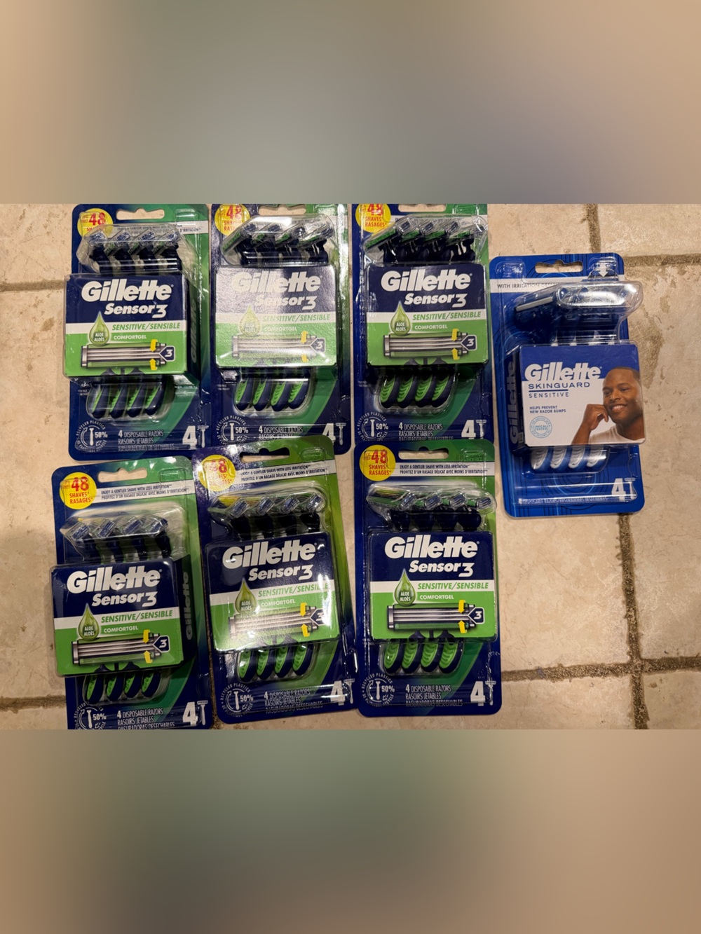 7 packs men’s Gillette disposable razors